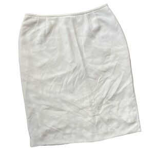 Preston & York White Skirt Office Wear Zip Up Back Back Slit Women’s Size 14